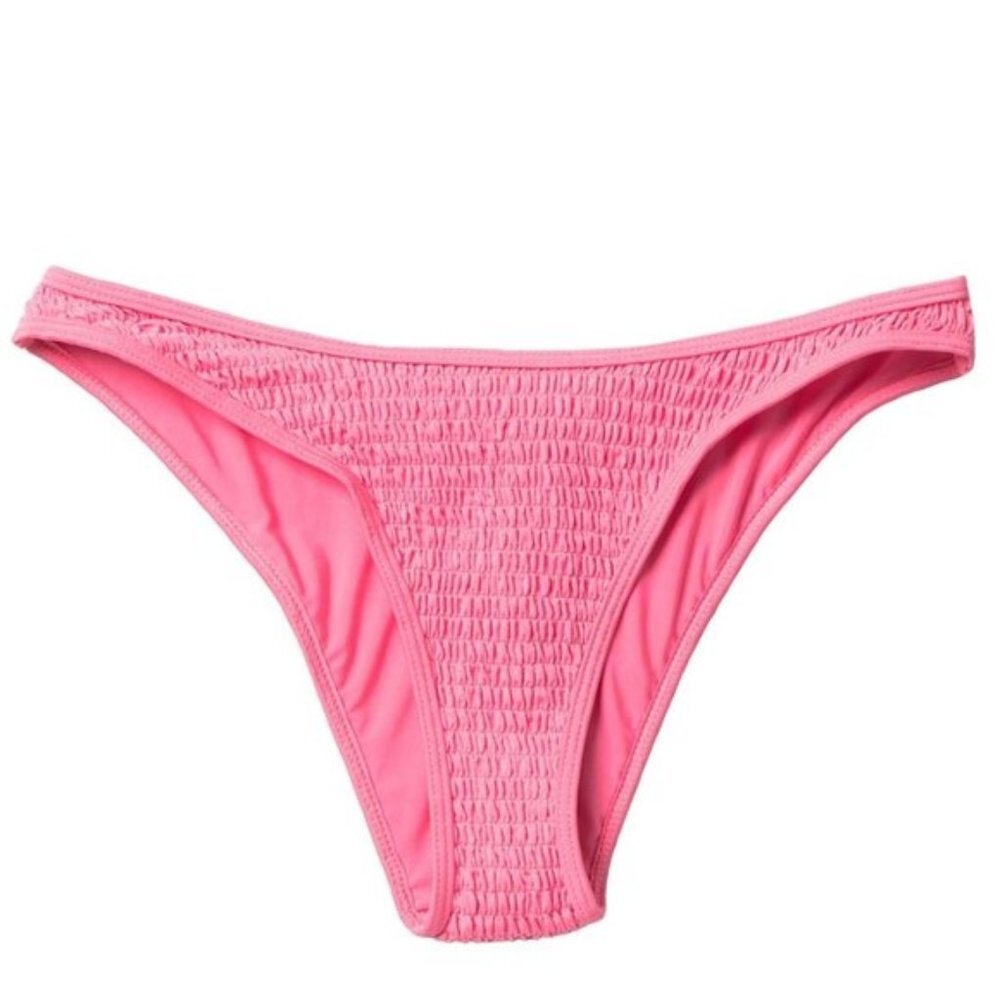 NWOT KENDALL+ KYLIE Henley Smocked Bikini Bottom